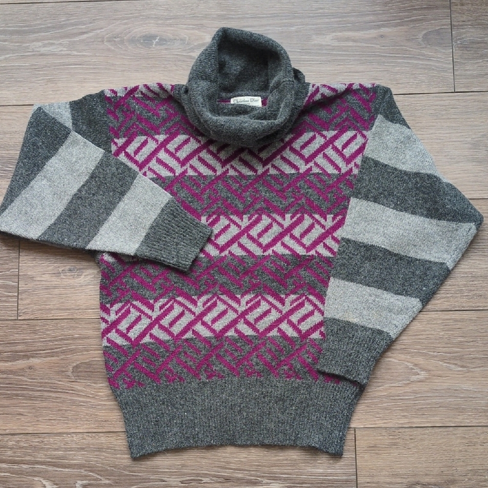 Vintage 80s 90s Christian Dior Sweater - Lambswool Angora Rabbit‎ Hair - MP